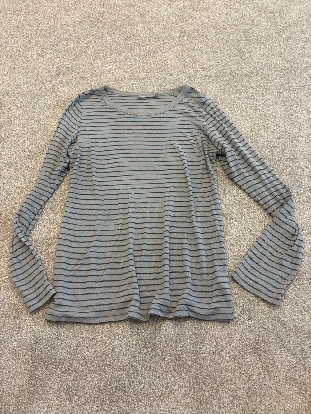 Vince cotton stripe crew long sleeve shirt size S
